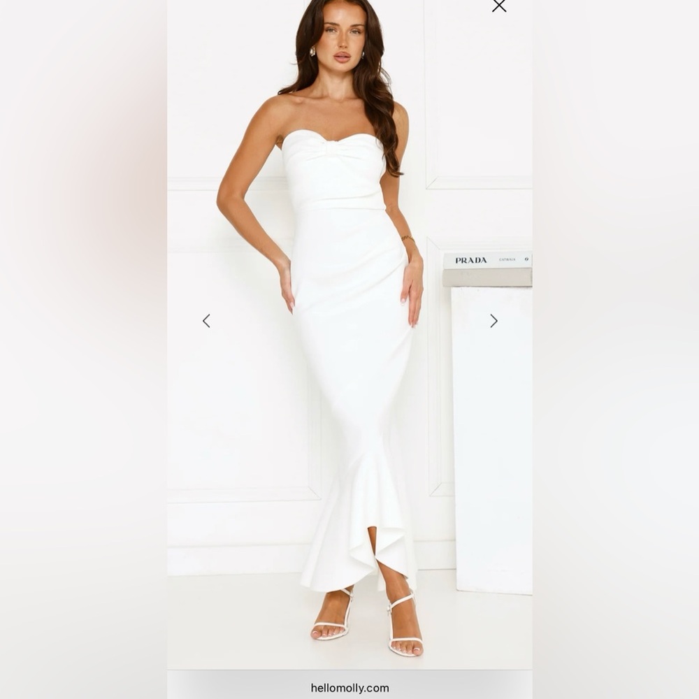 LUXE REVERIE STRAPLESS MAXI DRESS WHITE